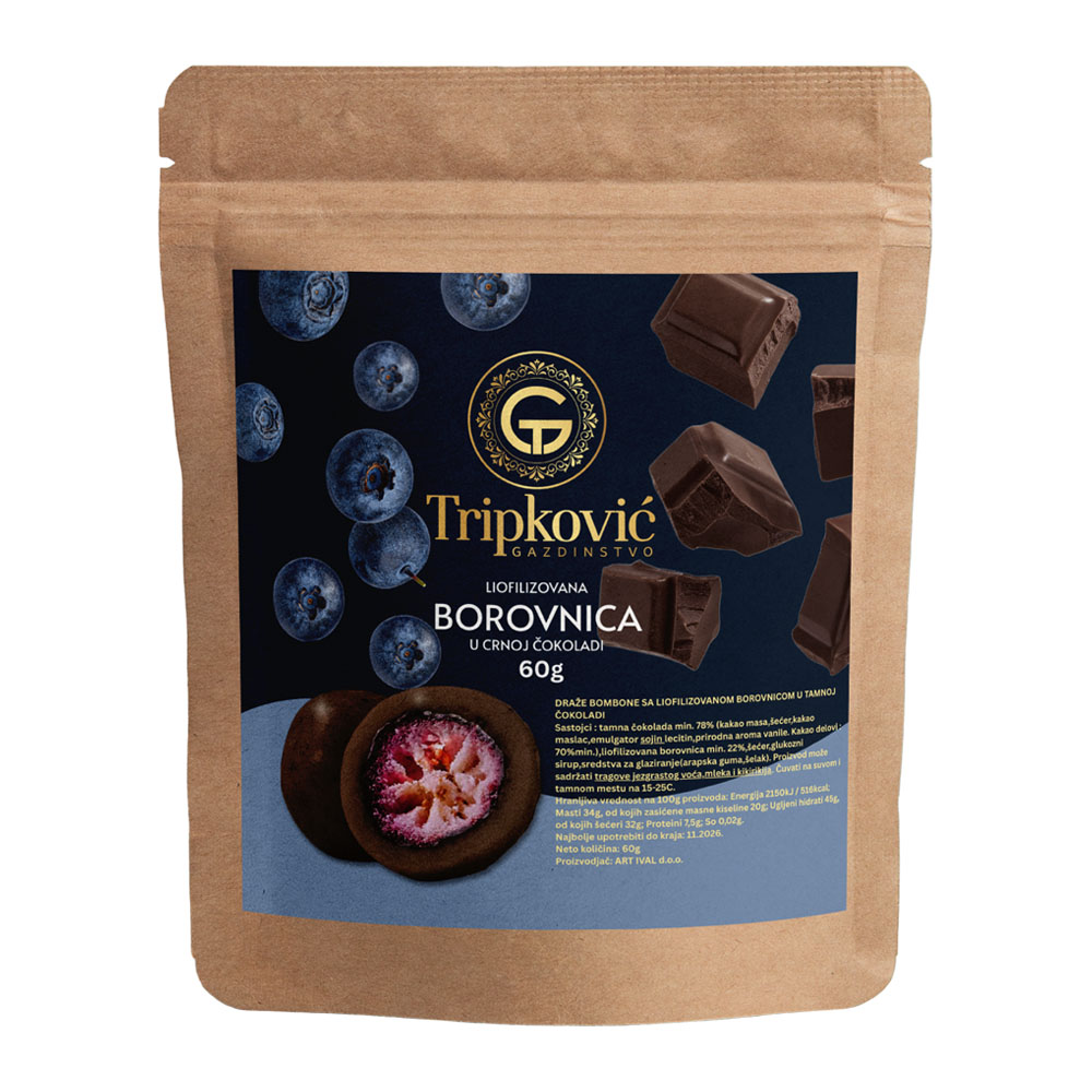 Liofilizovana borovnica u crnoj cokoladi 60g